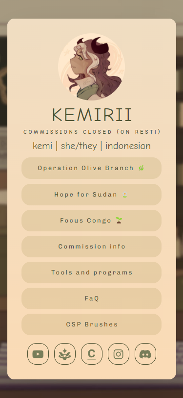 Kemirii's Carrd page