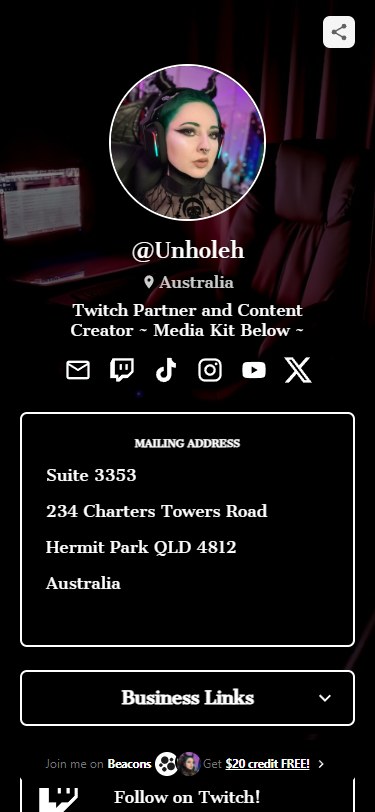 Unholeh's Beacons page