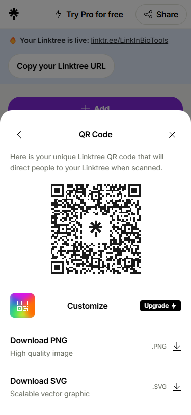 Linktree QR code