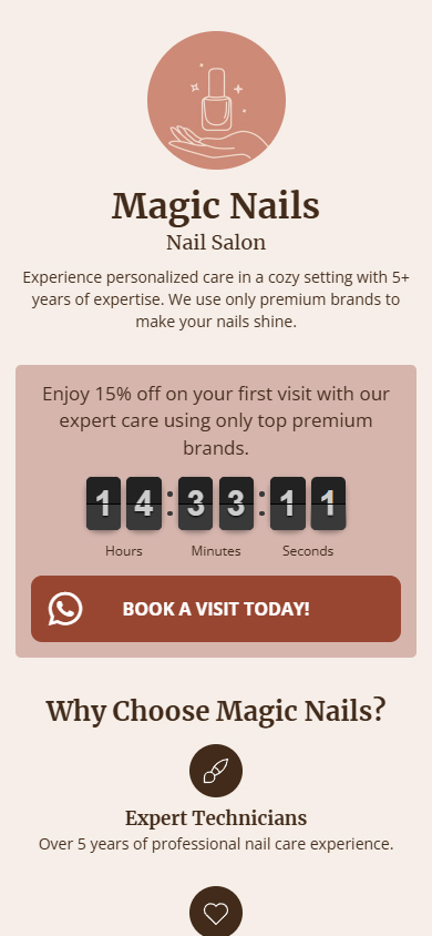 First part of a published page generated by Taplink AI