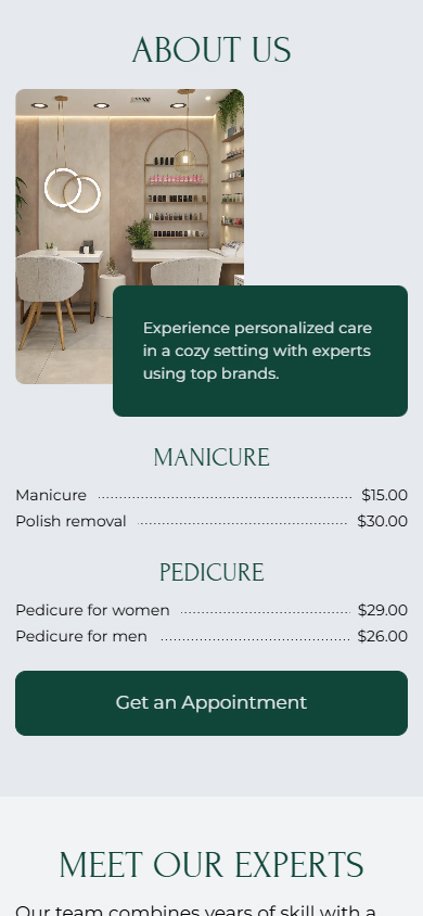 Second part of a page generated from a template